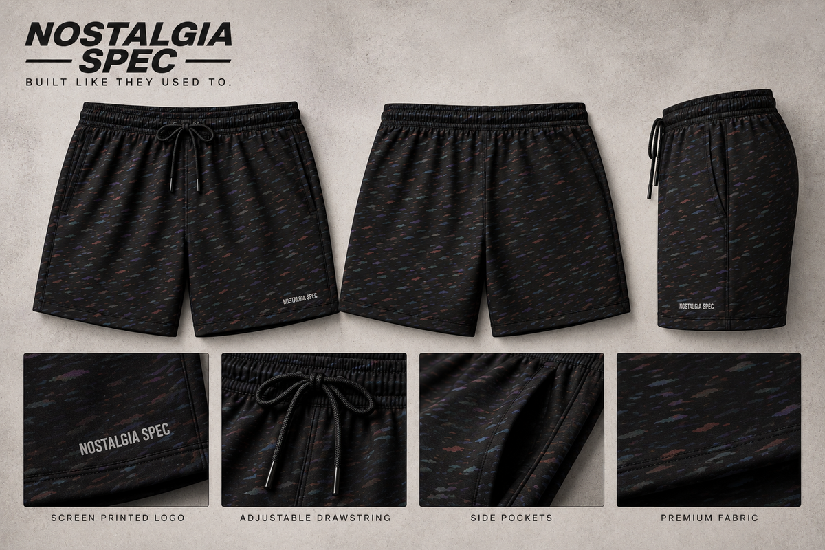 Nostalgia Spec Confetti Throwback Shorts