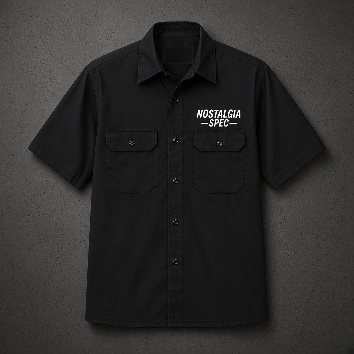 Nostalgia Spec Mechanics Shirt, front overhead product photo